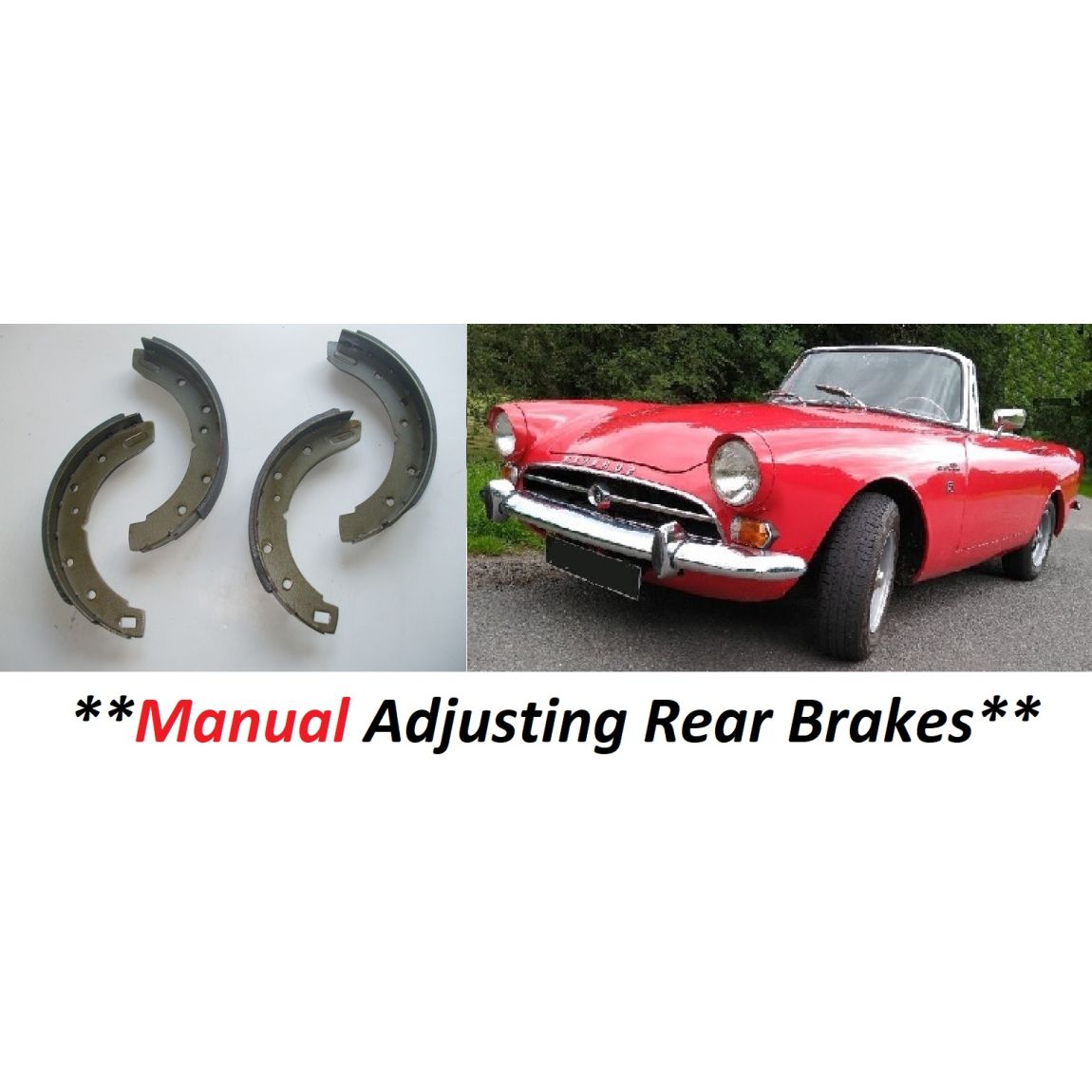 REAR BRAKE SHOES SET (Sunbeam Alpine) (Ser 1,2,3,4 Only) (1959- 65 Only)  